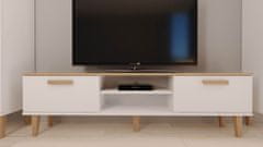 Furnitura TV OMARICA 160 CM DENVER - BELA/HRAST