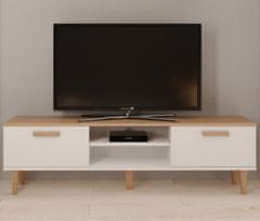 Furnitura TV OMARICA 160 CM DENVER - BELA/HRAST 
