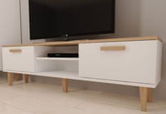 Furnitura TV OMARICA 160 CM DENVER - BELA/HRAST
