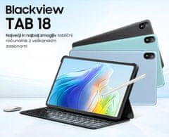 Blackview TAB 18 tablični računalnik, 12, 4G LTE, 12+256GB, IPS 2.4K, Android, moder