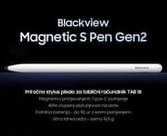 Blackview Magnetic S Pen Gen2 stylus pisalo za TAB 18, magnetno, 4096 stopenj, baterija, USB-C, ultra lahko - rabljeno
