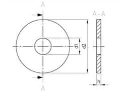 STREFA Podloga za lesene konstrukcije DIN 440R M24 A2 iz nerjavečega jekla / pakiranje po 25 kosov