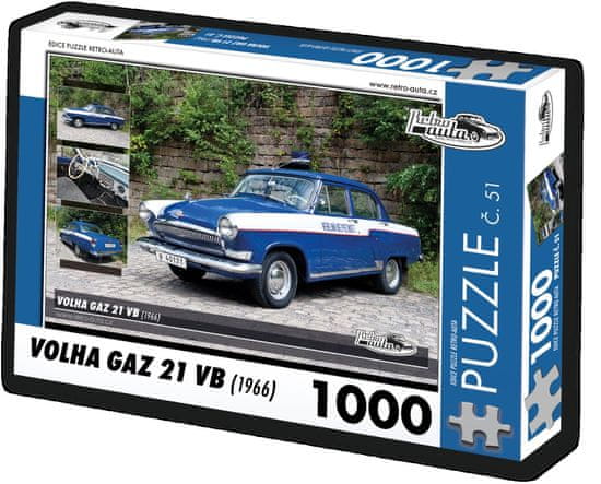 RETRO-AUTA© Sestavljanka št. 51 Volga Gaz 21 VB (1966) 1000 kosov