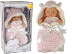 Lean-toys Dojenček lutka punčka z odejo, 24cm