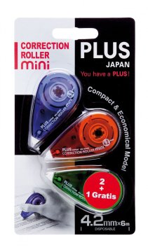 PLUS Korektura miška 4,2mm 6m mini wh-504dc-3p 2+1 gratis blister 43563