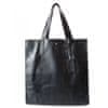 Torbice torbice za vsak dan črna Shopper Bag Genuine Leather A4