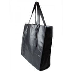 Vera Pelle Torbice torbice za vsak dan črna Shopper Bag Genuine Leather A4