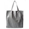 Torbice torbice za vsak dan siva Shopper Bag Genuine Leather A4