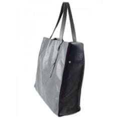 Vera Pelle Torbice torbice za vsak dan siva Shopper Bag Genuine Leather A4