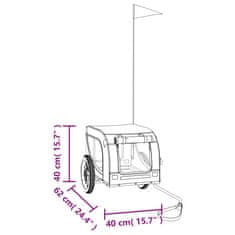 Vidaxl Kolesarska prikolica za hišne ljubljenčke črna