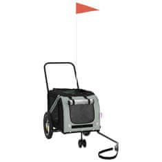 Vidaxl vidaXL Kolesarska prikolica za hišne ljubljenčke, oxfordsko blago in železo