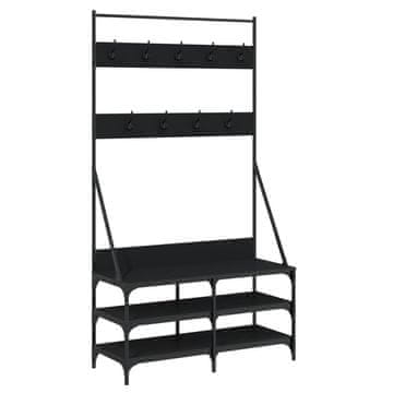 Vidaxl Regal za oblačila s prostorom za čevlje črn 100x40x184 cm