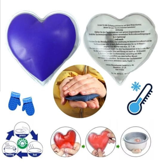 Mormark Grelna blazinica za roke v obliki srca | HANDYWARM