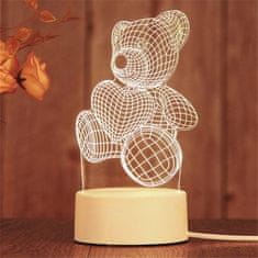 HOME & MARKER® Dekorativna 3D LED luč | LEDLOVE Medved - Edinstveno darilo za valentinovo