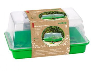 Romberg Mini rastlinjak s prezračevanjem M zelen 38x24x19cm