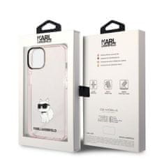 Karl Lagerfeld  ovitek za iPhone 14 plus pink hardcase Transparent Choupette Body