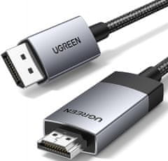 Ugreen DisplayPort na HDMI kabel, 4K@60Hz, HDR, DP 1.2 v HDMI 2.0, 2 m (15774)