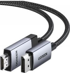 Ugreen DisplayPort na HDMI kabel, 4K@60Hz, HDR, DP 1.2 v HDMI 2.0, 2 m (15774)