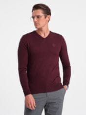 OMBRE Klasični moški pulover Launcebuz kostanjeva S