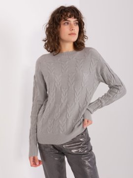 Wool Fashion Klasičen ženski pulover Tilgula siva