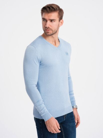 OMBRE Klasični moški pulover Launcebuz svetlo modrá