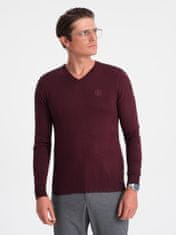 OMBRE Klasični moški pulover Launcebuz kostanjeva S
