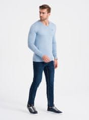 OMBRE Klasični moški pulover Launcebuz svetlo modrá M