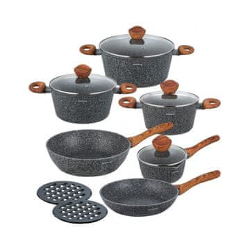 KLAUSBERG  Klausberg komplet 12 granitnih loncev Granit Wood 8662