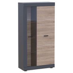 nabbi Dvovratna vitrina Dolin CT - grafit / sonoma hrast