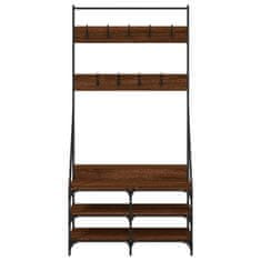 Vidaxl Regal za oblačila s prostorom za čevlje rjav hrast 90x34x184 cm