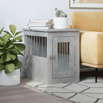 Vidaxl vidaXL Pasja kletka, siva betonska 45x62x59 cm, material na osnovi lesa