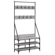 Vidaxl Regal za oblačila s prostorom za čevlje siva sonoma 90x34x184cm