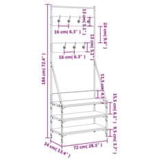 Vidaxl Regal za oblačila s prostorom za čevlje son. hrast 72x34x184 cm