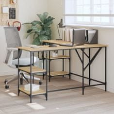 Vidaxl Pisalna miza sonoma hrast 139x139x75 cm inženirski les