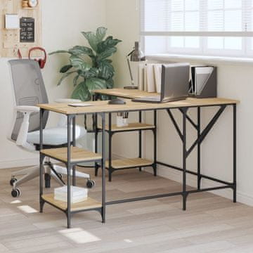 Vidaxl vidaXL Pisalna miza, hrast sonoma, 139x139x75 cm, material na osnovi lesa