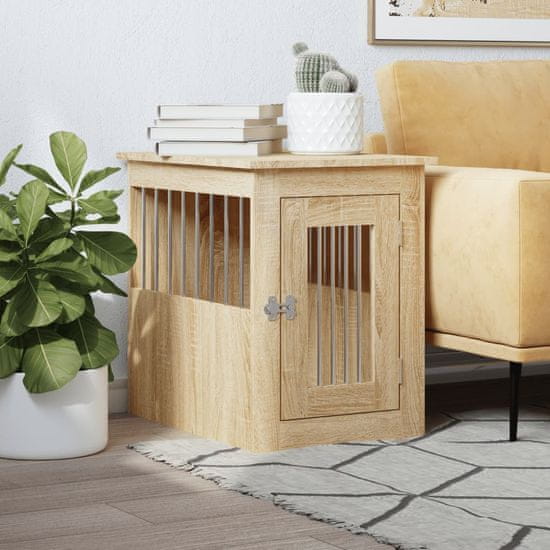 Vidaxl Boks za psa sonoma hrast 45x62x59 cm inženirski les