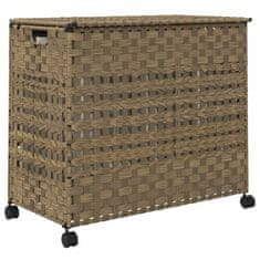 Vidaxl Košara za perilo s kolesi 66x35x60 cm ratan
