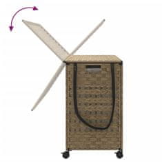 Vidaxl Košara za perilo s kolesi 66x35x60 cm ratan