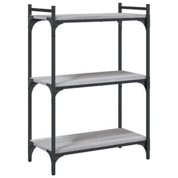Vidaxl Knjižna omara 3-nadstropna siva sonoma 60x30x86 cm inž. les
