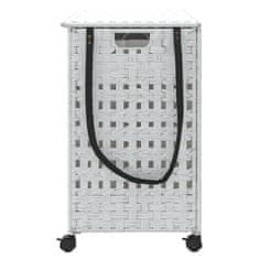 Vidaxl Košara za perilo s kolesi bela 66x35x60 cm ratan