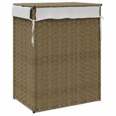 Vidaxl Košara za perilo s pokrovom 46x33x60 cm poli ratan