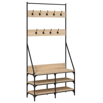 Vidaxl Regal za oblačila s prostorom za čevlje son. hrast 90x34x184 cm