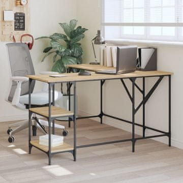 Vidaxl vidaXL Pisalna miza, hrast sonoma, 139x139x75 cm, material na osnovi lesa