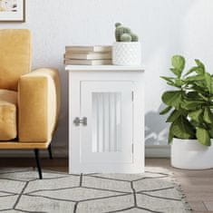 Vidaxl Boks za psa bel 45x62x59 cm inženirski les