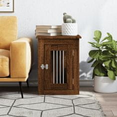 Vidaxl Boks za psa rjavi hrast 45x62x59 cm inženirski les