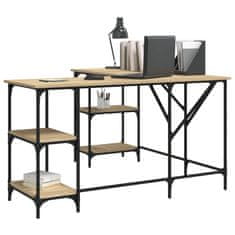 Vidaxl Pisalna miza sonoma hrast 139x139x75 cm inženirski les