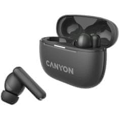 Canyon OnGo 10 ANC, TWS-10 ANC+ENC slušalke z mikrofonom, BT V5.3 BT8922F, 500mAh+40mAh ohišje, hitro polnjenje, siva