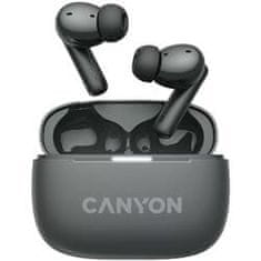 Canyon OnGo 10 ANC, TWS-10 ANC+ENC slušalke z mikrofonom, BT V5.3 BT8922F, 500mAh+40mAh ohišje, hitro polnjenje, siva