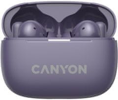 Canyon OnGo 10 ANC, TWS-10 ANC+ENC slušalke z mikrofonom, BT V5.3 BT8922F, 500mAh+40mAh ohišje, hitro polnjenje, vijolična