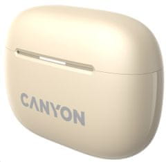 Canyon OnGo 10 ANC, TWS-10 ANC+ENC slušalke z mikrofonom, BT V5.3 BT8922F, 500mAh+40mAh etui, hitro polnjenje, bež